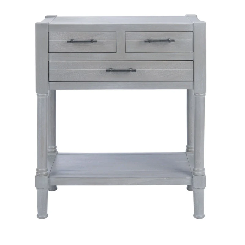 SAFAVIEH Philomene Distressed White 3-Drawer Console Table - 23.5 W x 13 L x 29.5 H - 24Wx13Dx30H