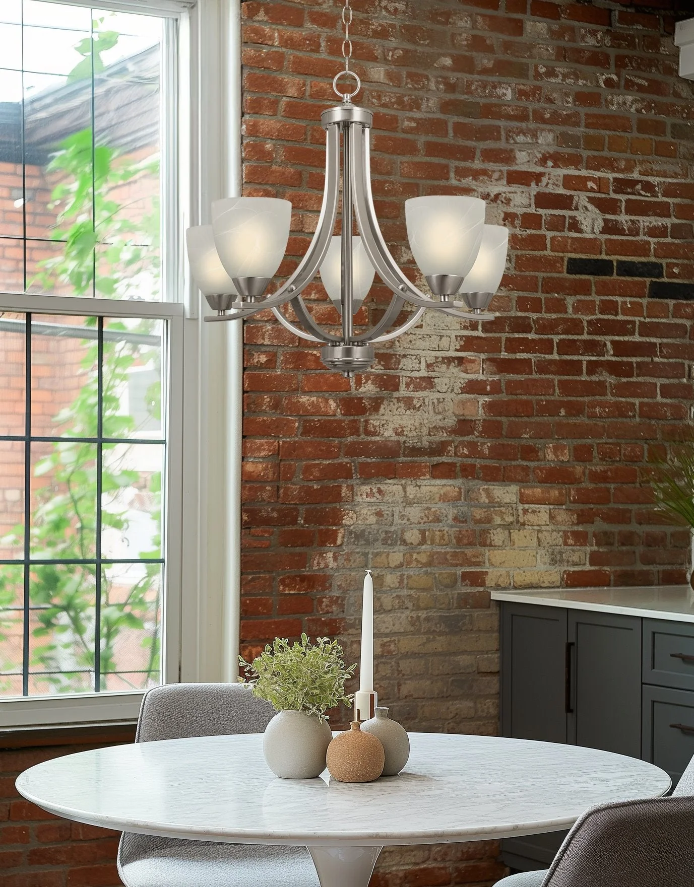 Weston 24 Contemporary 5-Light Large Hanging Chandelier