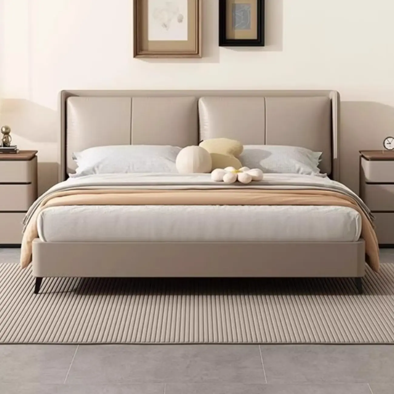 Elegant Modern Wood Three-Drawer Nightstand