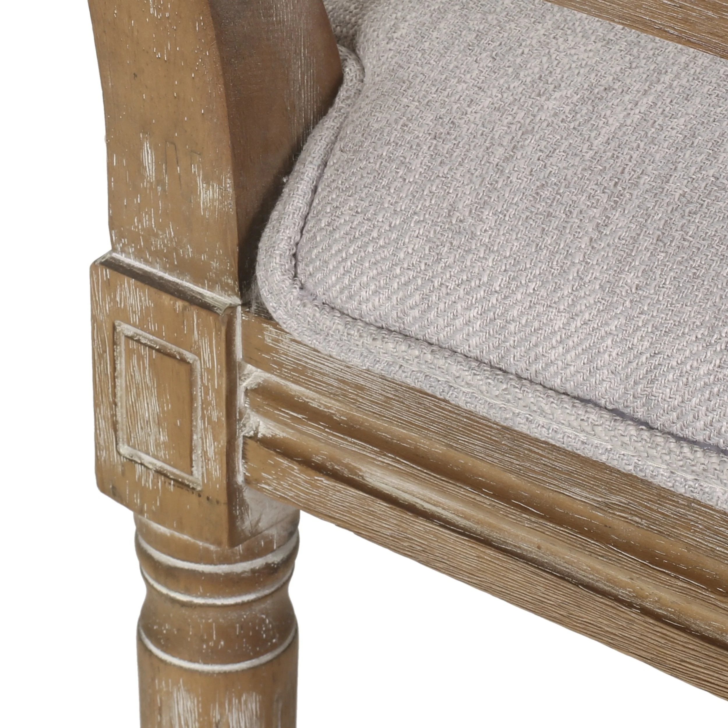 French Country Wood and Cane Upholstered Dining Chair, Set of 2 - NH784513