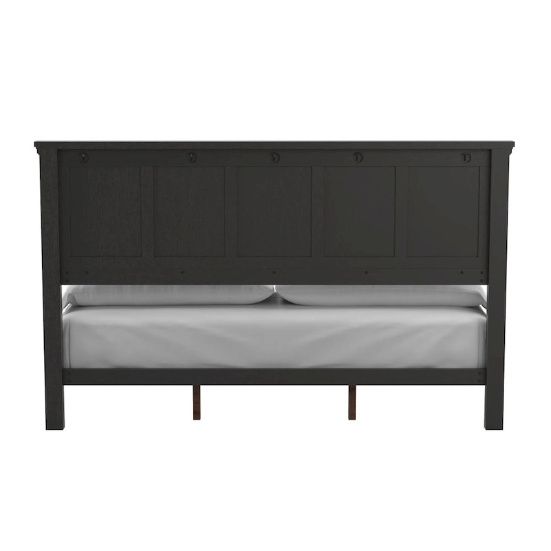 Farmhouse Basics Rustic Black Finish Panel Bed Set