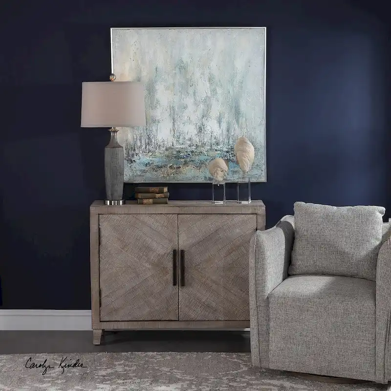 White Washed Accent Cabinet