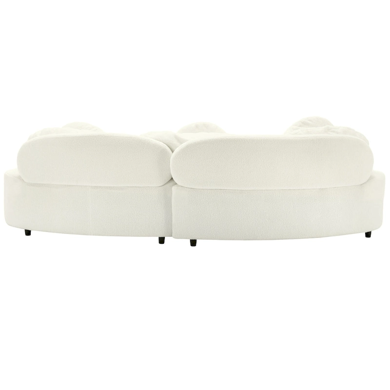 103.5 Lamb Velvet Armless Sofa with 6 Pillows and Floating Design