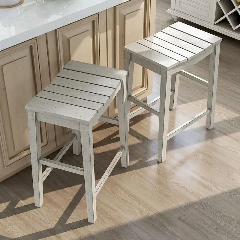 Farmhouse Wood 5-Piece Counter Height Dining Table and Stool Set