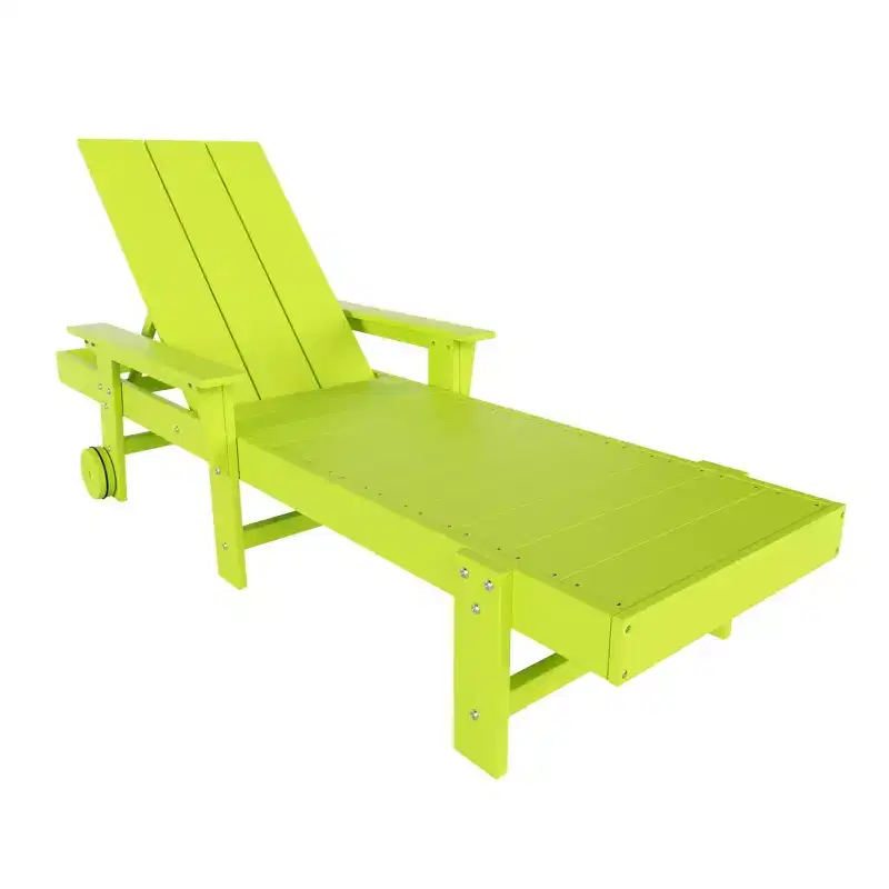 WestinTrends Ashore Modern Reclining Chaise Lounge With Arms & Wheels