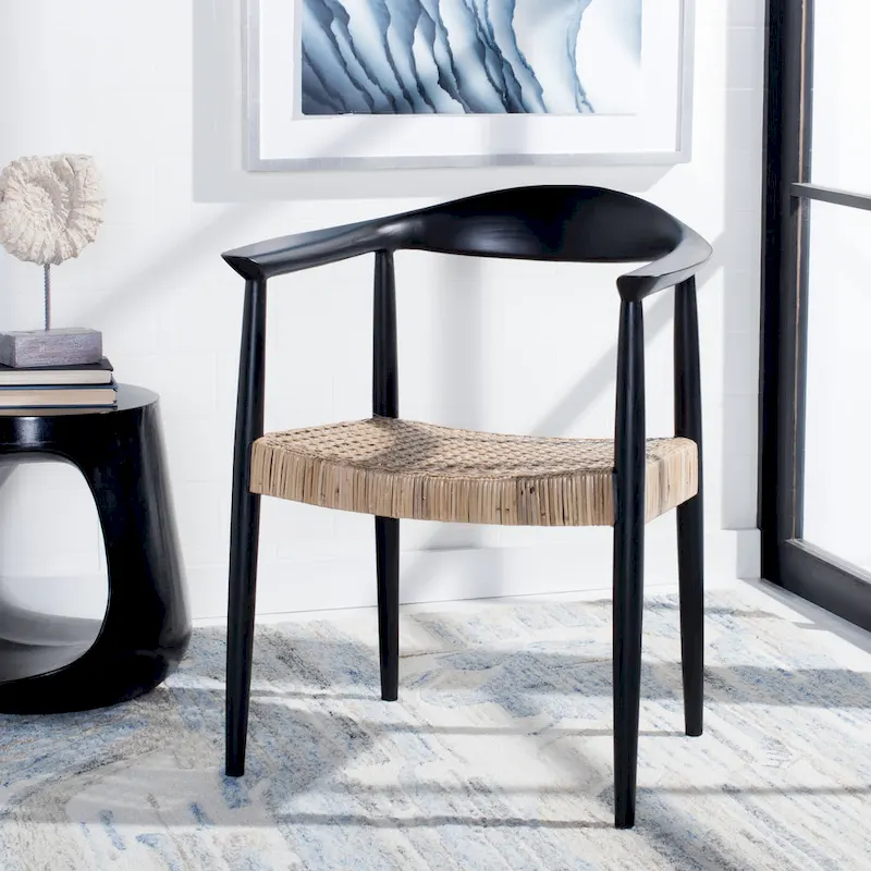 SAFAVIEH Anastasia Rattan Peel Accent Chair - 24.8 W x 18.9 L x 30.7 H - 25Wx19Dx31H