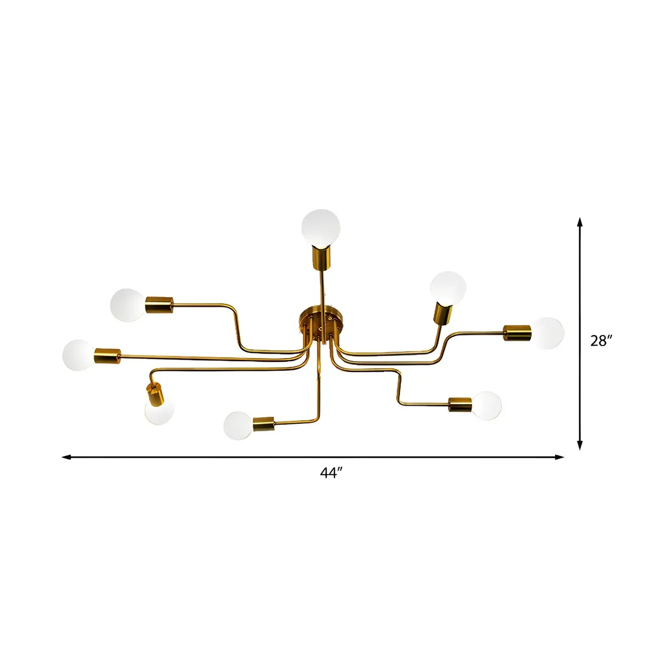 Industrial Branch Metal Semi Flush Ceiling Light