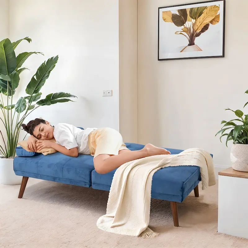 Futzca 60 Small Loveseat, 3 in 1 Cute Convertible Sofa Bed