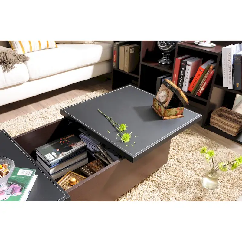 47-Inch Leatherette Top Coffee Table