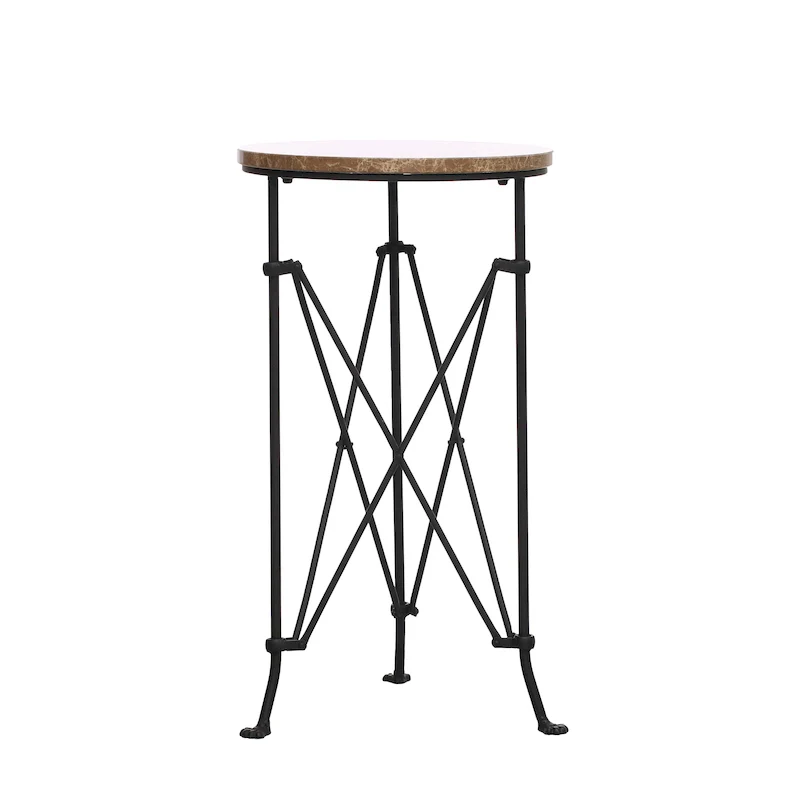 Round Metal Side Table with Claw Feet
