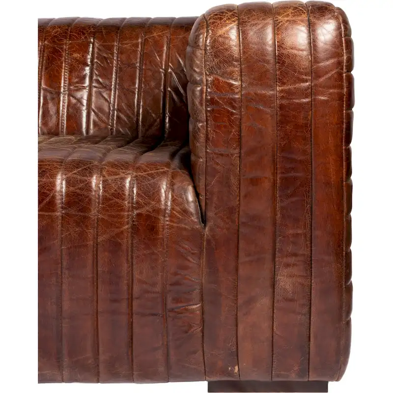 Aurelle Home Caolo Modern Channel-Stitched Leather Sofa