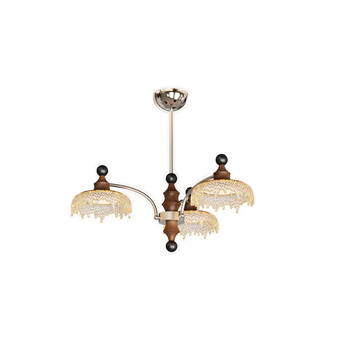 Black Crystal Wood Branch Modern Crystalline Chandelier