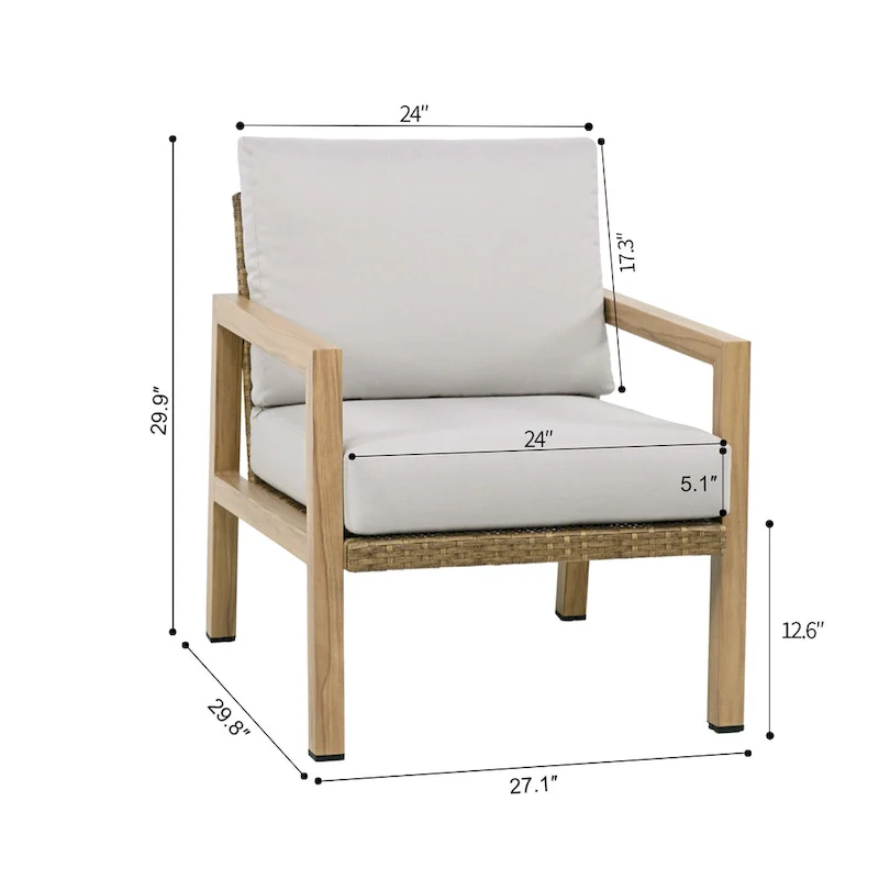 Rattan chair with cushion