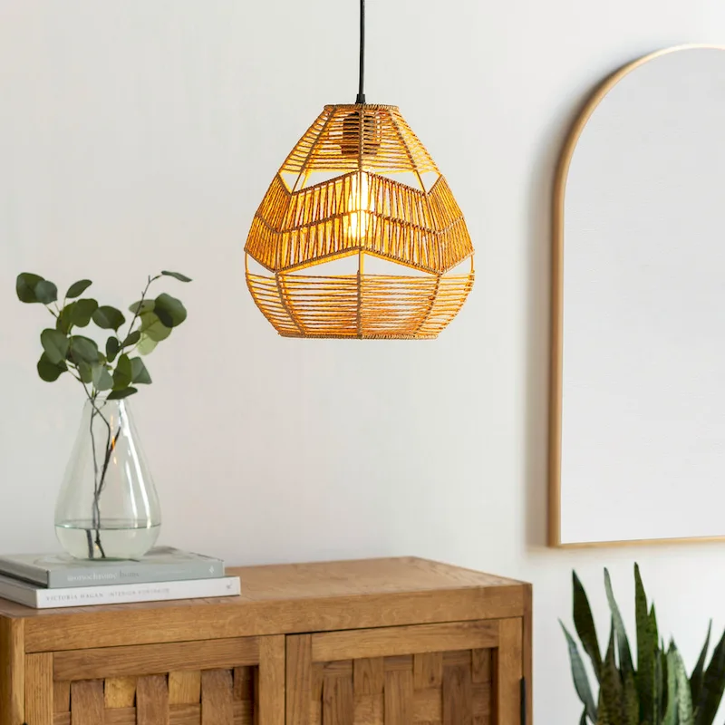 Nosse Woven Rustic Pendant Light - 70 H x 12 W x 12 D