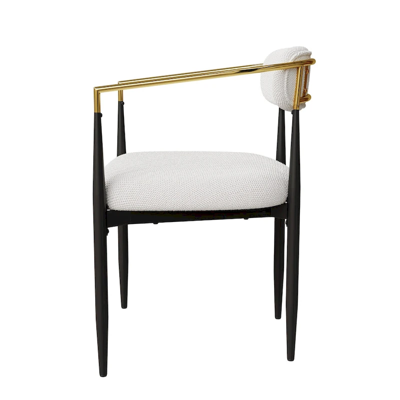 Set of 2 Modern Medieval Dining Chairs,Teddy Velvet, Metal Legs