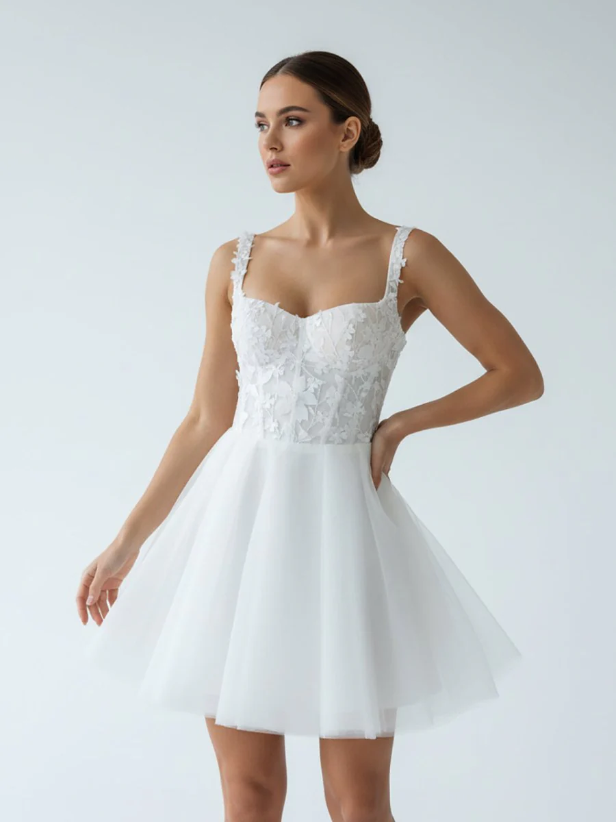 Elegant A-Line Sweetheart Wedding Dress With Lace