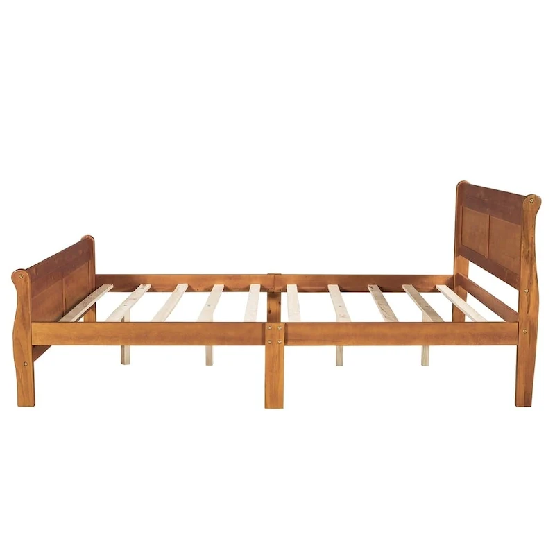 Harper & Bright Designs Wood Twin Sleigh Bed with Headboard and Footboard