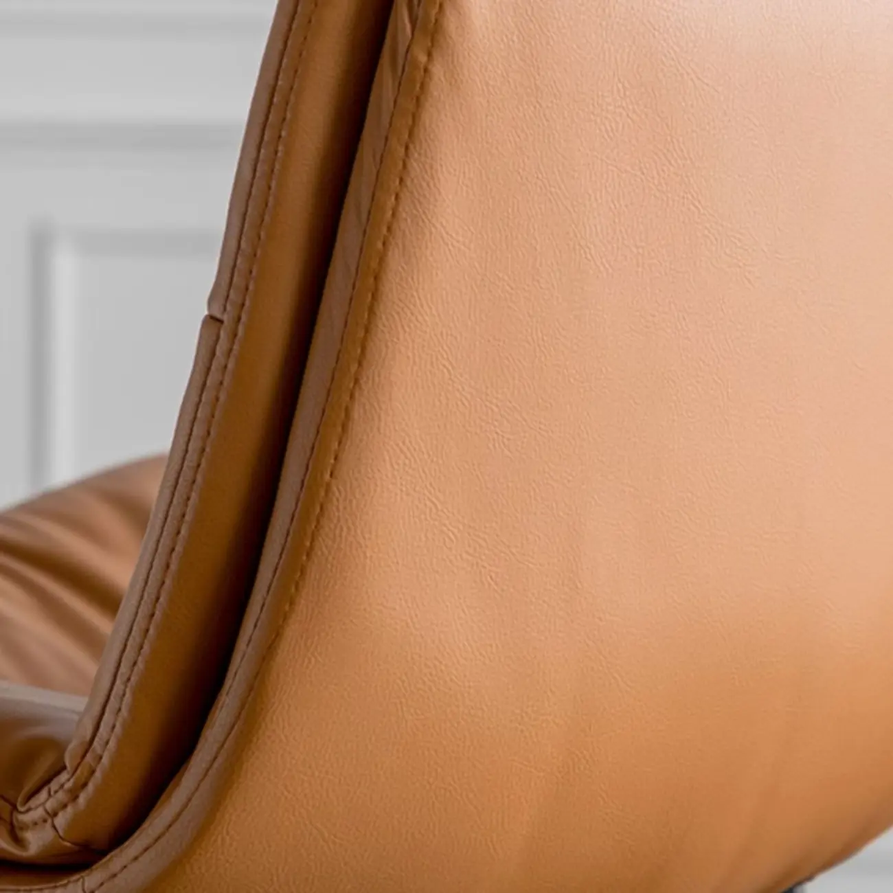 Modern Upholstered Low Back Metal Sled Bar Stools