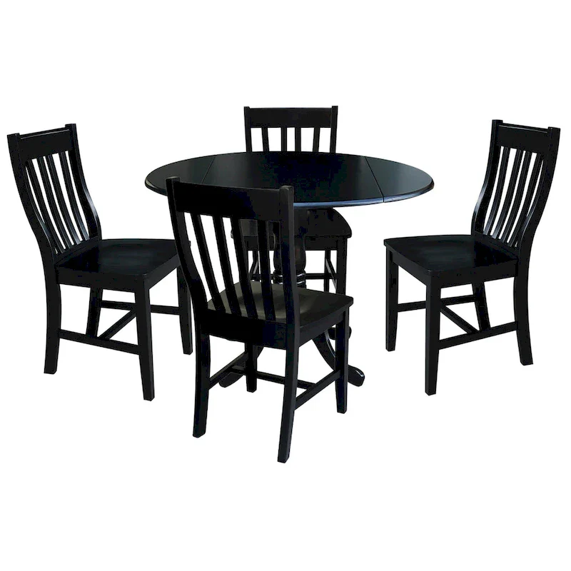 Dining Essentials Black Table and Schoolhouse Chair