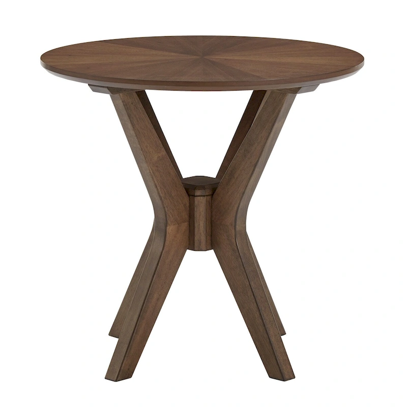 Rondo Mid-Century Walnut Finish Round End Table by iNSPIRE Q Modern
