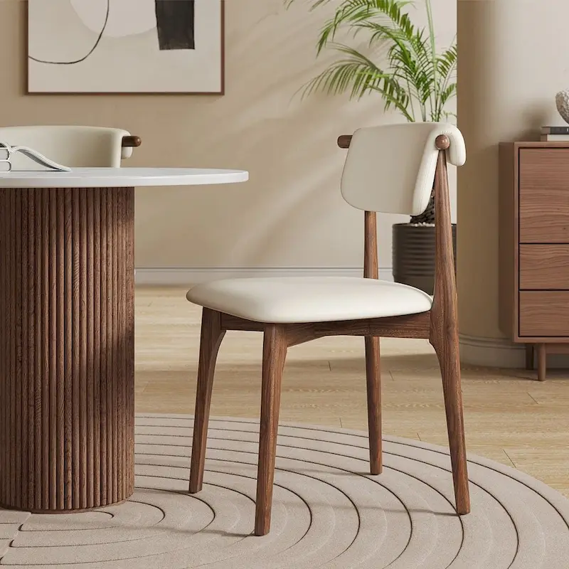 71 Modern Rectangular Dining Table with Stone Table-top, Wood Legs