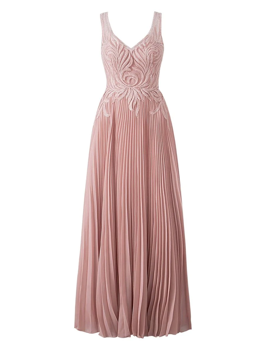 Dark Green A-line V-neck Chiffon Prom Dress