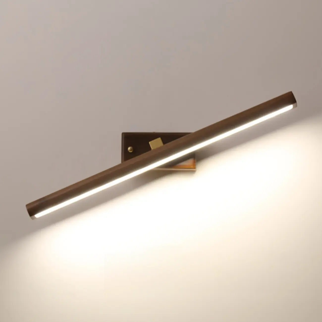 Modern Wood LED Vanity Light Fixture with Rotable Design