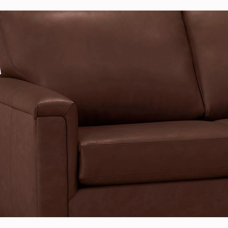 Malibu L-shaped Top-grain Leather Sectional Sofa - 122.5 x 85 x 36.5 x 35