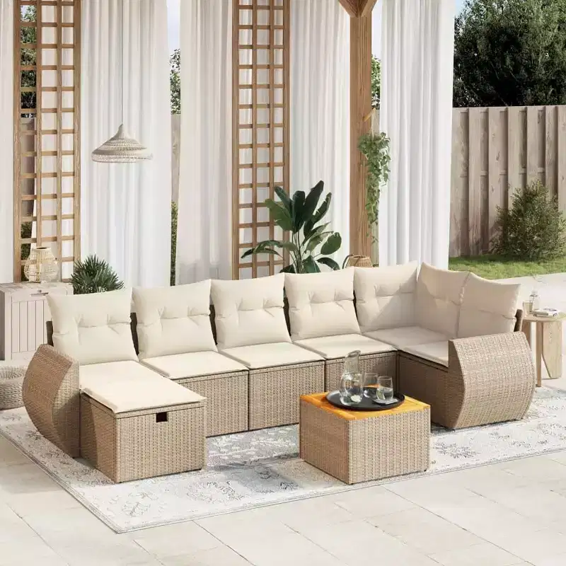 vidaXL Patio Sofa Set with Cushions in Different Colors