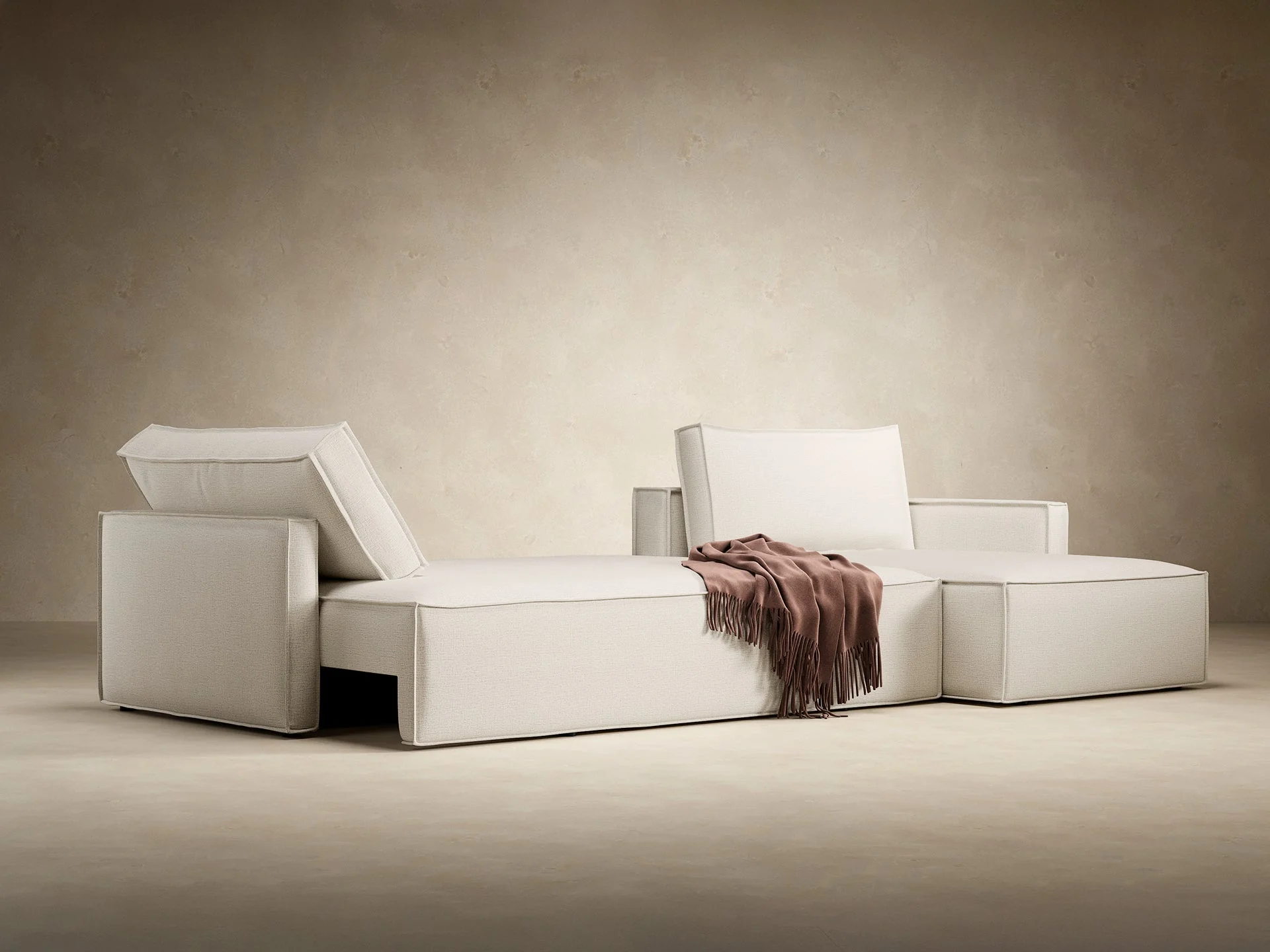 Newilla Slim Arms Sectional Sofa Bed