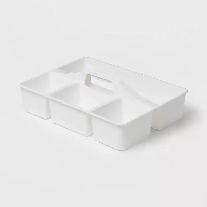 Divided Caddy Organizer White - Brightroom™: Utility Storage Cart, Polypropylene, Universal Storage, 1 Year Warranty