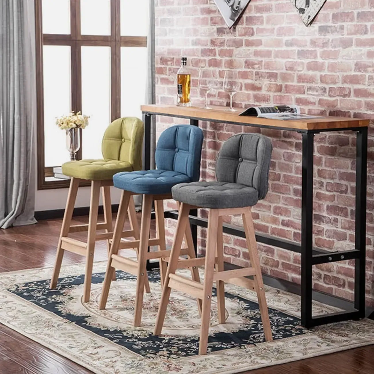 Elegant Low Back Bucket Faux Leather Bar Stool