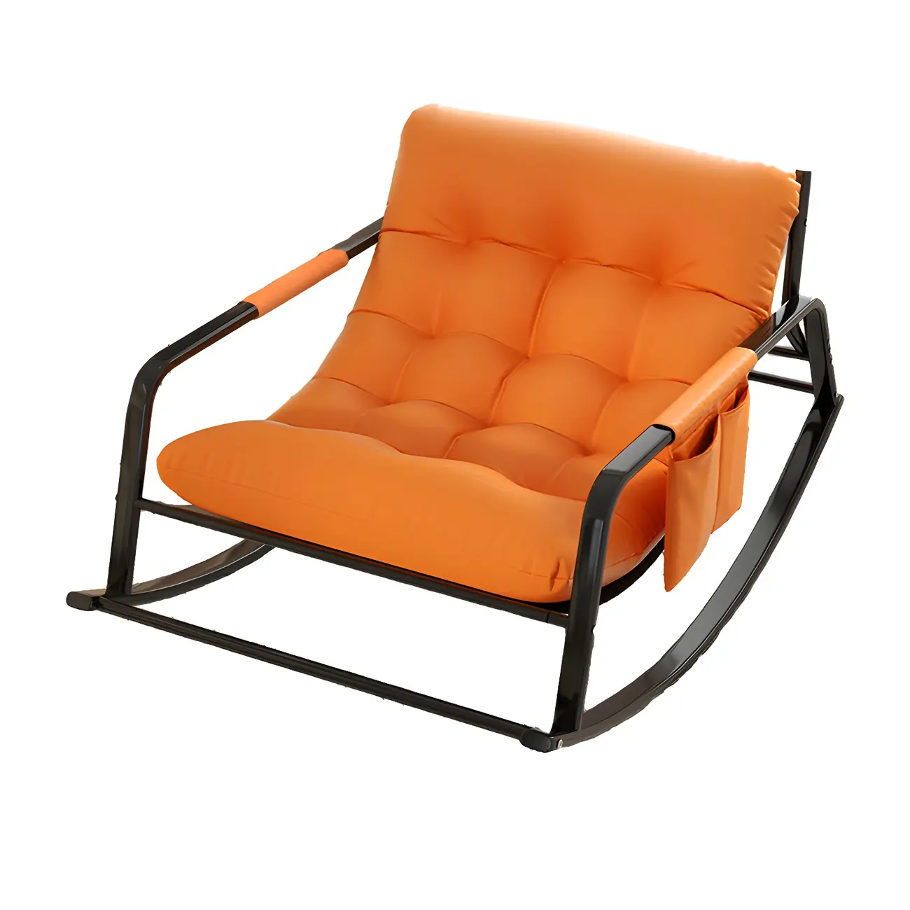 Modern 2 Seat Upholstered Rocking Chair with Track Arms