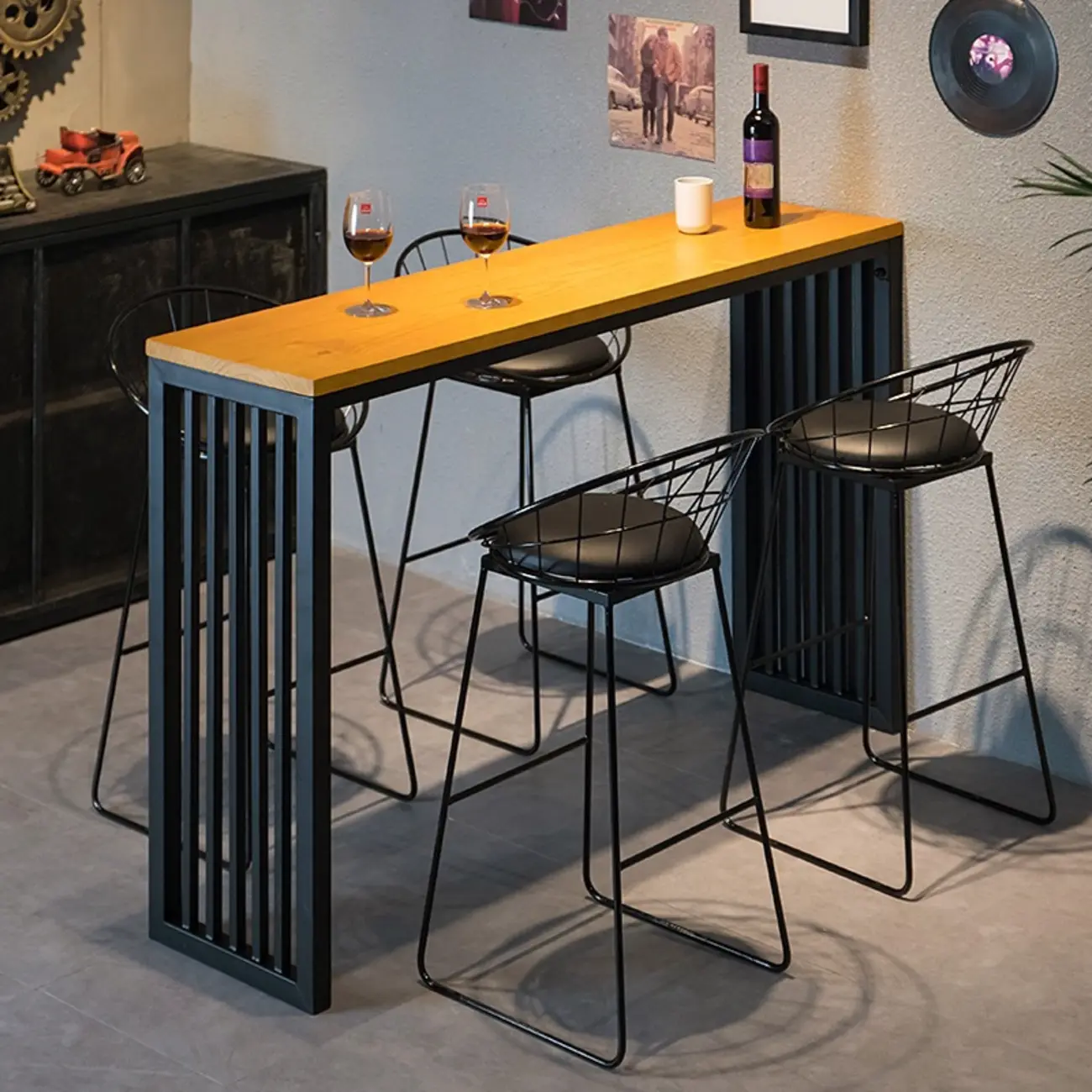 Modern Natural Pine Fixed Top Bar Tables