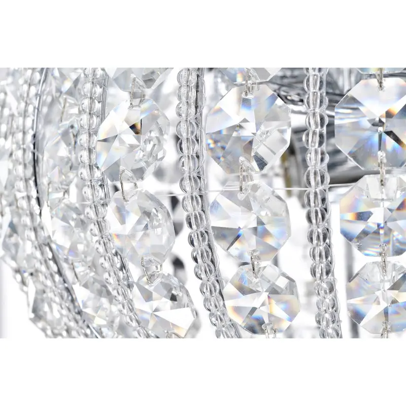 Gahila 52 Inch Chrome Finish Crystal Ceiling Fan with Remote - N/A