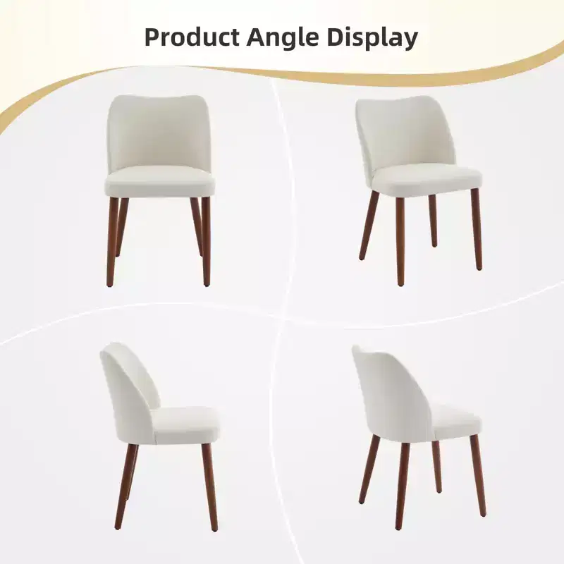Modern Upholstered Dining Chairs Set of 2 - PU Leather or Linen with Ergonomic Wing Back for Dining Room Kitchen