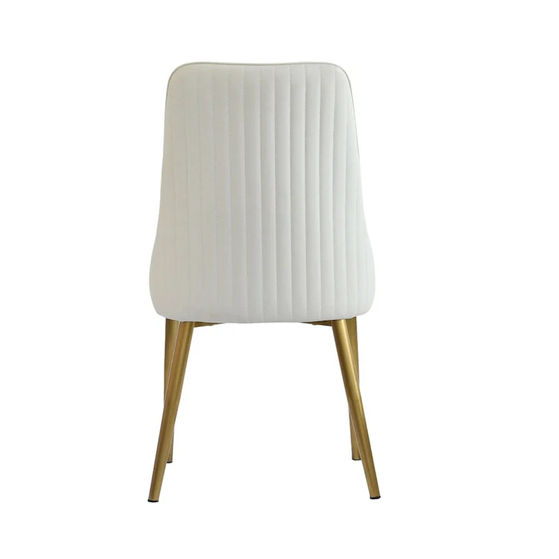 Upholstered Dining Chairs - Beige, High Back Design