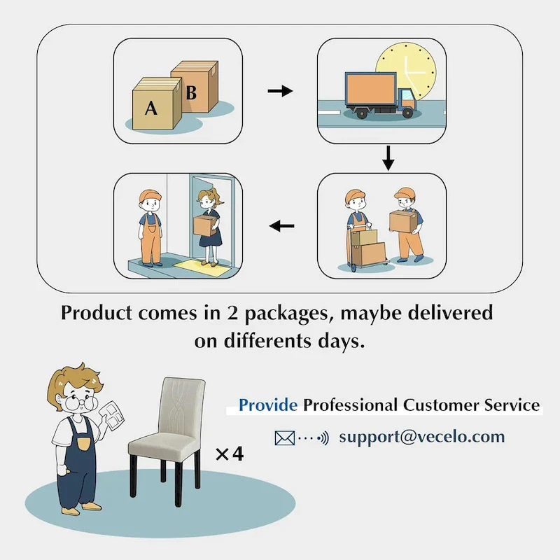 Upholstered Dining Chairs Set of 2/4/6, Fabric Dining Room Kitchen Side Chair, Parson Dining Chairs