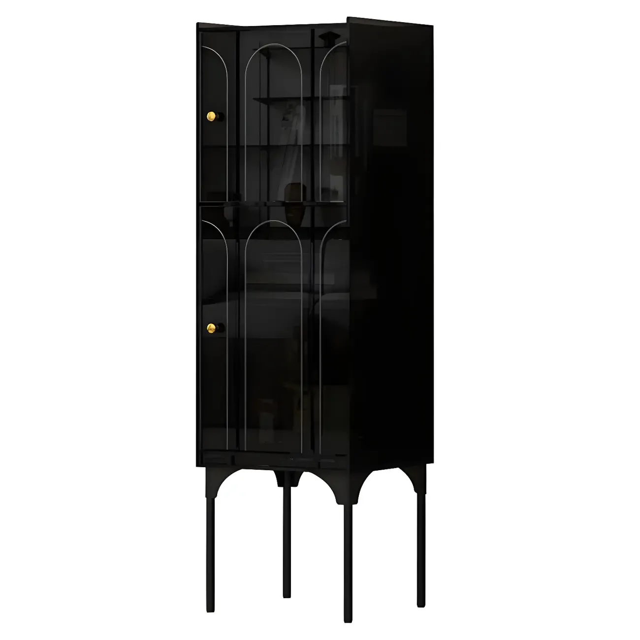 Modern Plastic/Acrylic Sideboard Cabinets with Shelves in Red