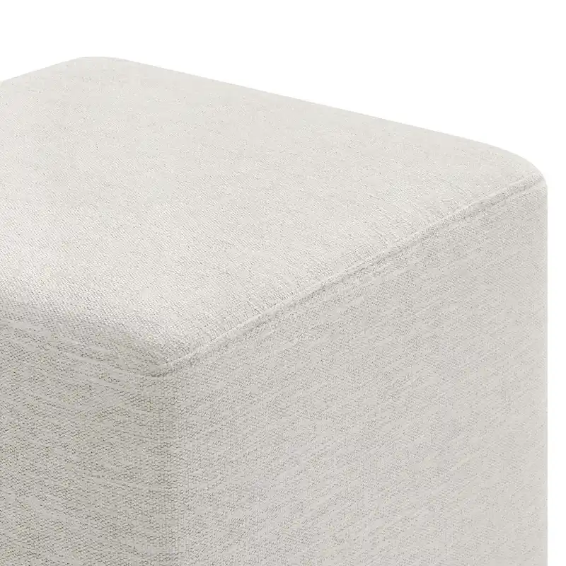 Callum 17/28 Square Woven Heathered Fabric Upholstered Ottoman
