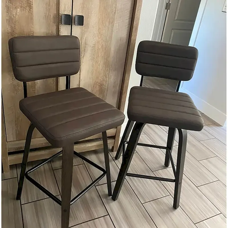 Swivel Counter Height Bar Stool with PU Leather Seat