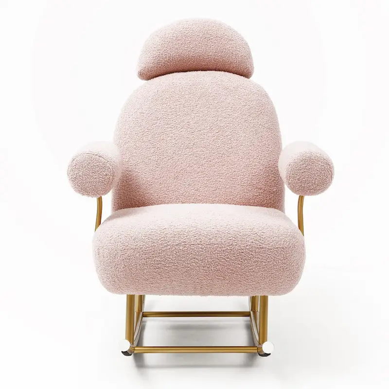 Sherpa Fabric Upholstered Rocker Glider Chair