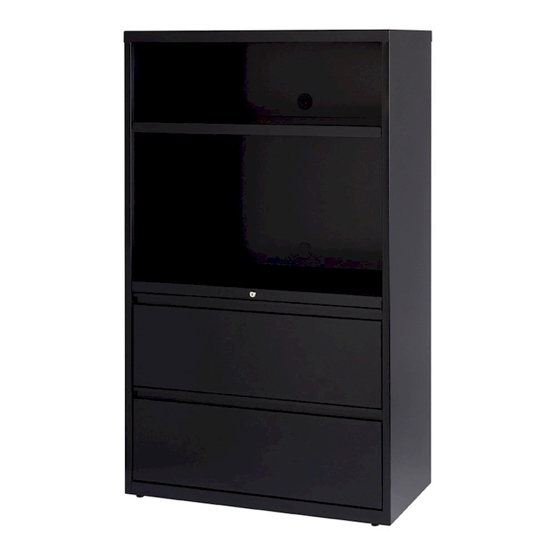 Hirsh HL8000 Combo Lateral File Cabinet, 36  Wide 2-drawer 2-shelf