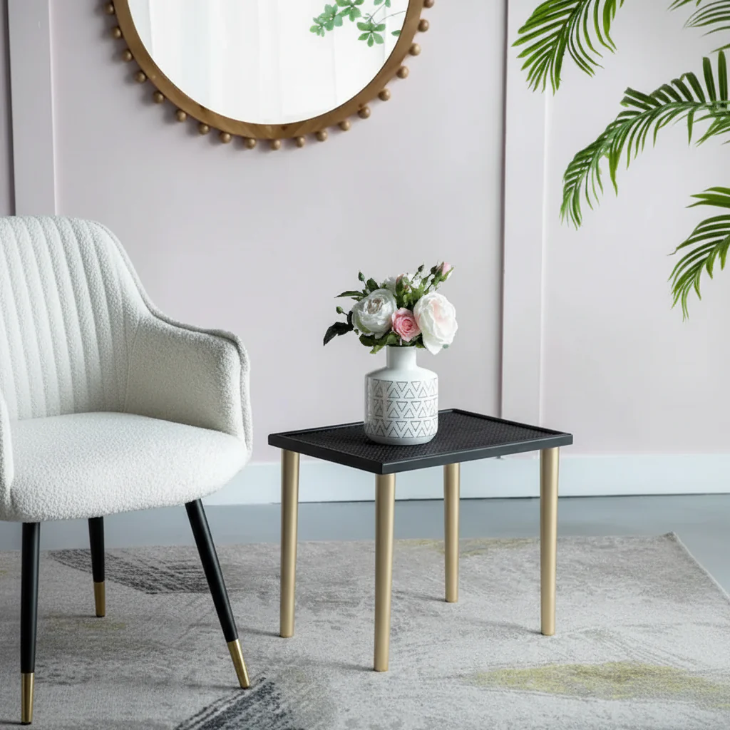 Two Tone Nesting Side Tables - Black/Gold