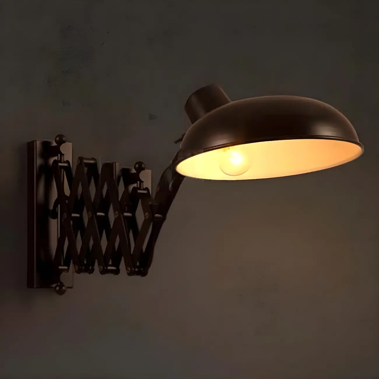 Retro Industrial Metal Black Swing Arm Wall Light