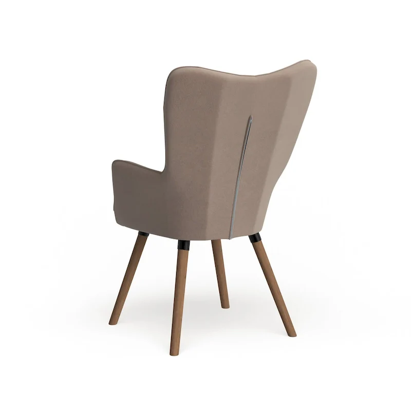 Button-tufted High-back Velvet Accent Chair