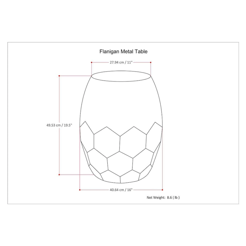 WYNDENHALL Cristy Industrial 16 inch Wide Metal Accent Side Table, Fully Assembled - 16 W x 16 D x 19.5 H
