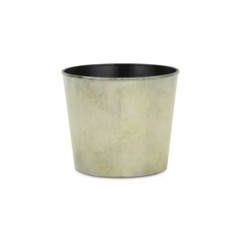 HomeRoots 6 Gray Recycled Plastic Indoor Outdoor Round Pot Planter