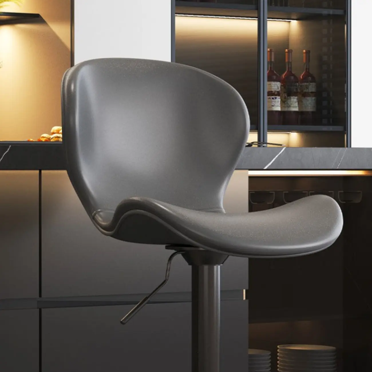 Modern Saddle Pedestal Swivel Adjustable Bar Stools