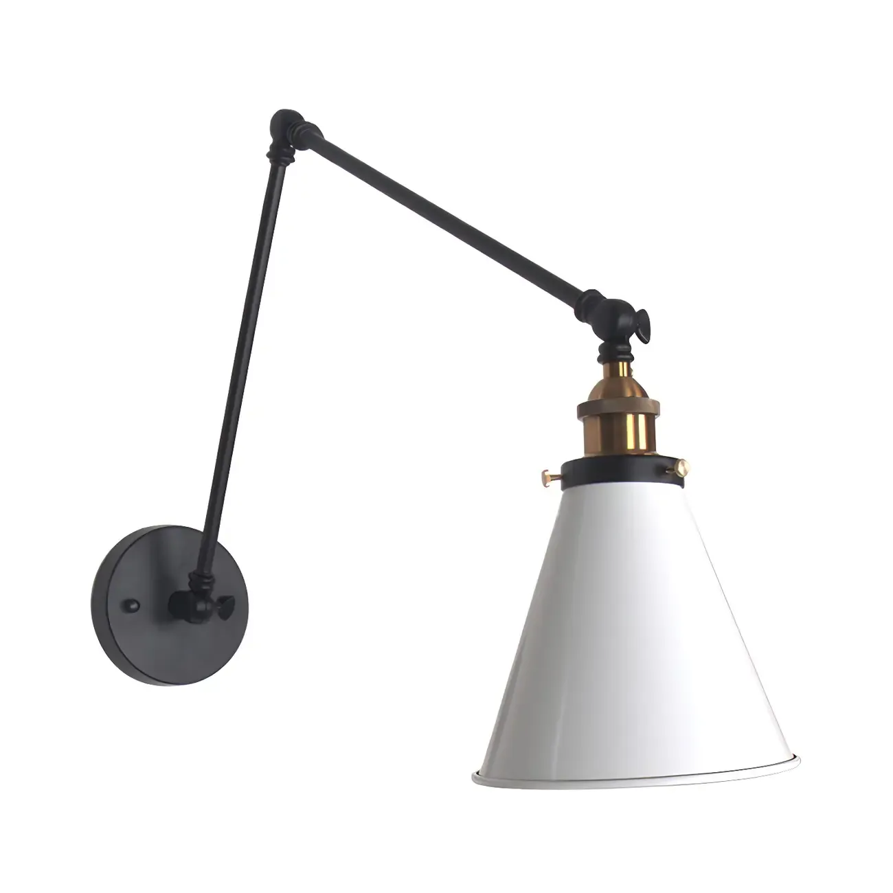 Modern Metal Tapered Swing Arm Wall Light